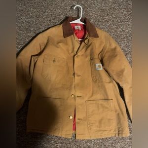tan vintage carhartt coat/jacket, size large
